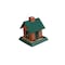 North States Industries North States Log Cabin Wild Bird 1 lb Plastic Hopper Bird Feeder 4 ports 9083W - alternate 1